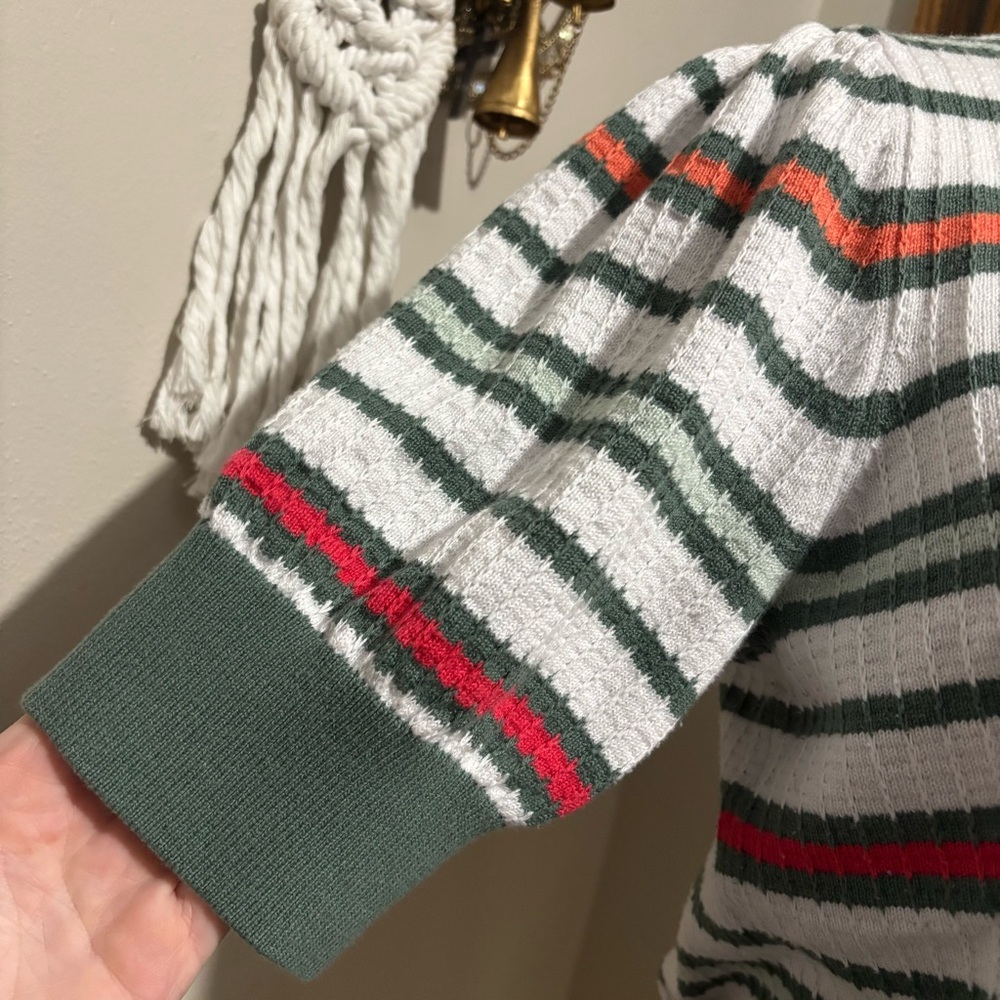 Vintage Striped Knit Short Sleeve Sweater Size Medium Liz Claiborne - Picture 4 of 7